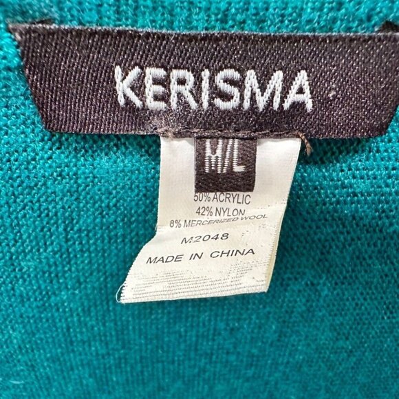 Kerisma Raven short sleeve stretchy v-neck sweater SIZE M/L - Picture 2 of 3